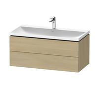 Duravit L-Cube c-shaped Ensemble suspendu, 2 tiroirs, sans trop-plein, 1 trou pour robinet, 1000x480x480mm, LC6952O71710000, Couleur: Placage chêne méditerranéen en bois véritable