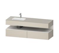 Duravit Collection One lavabo à encastrer avec meuble sous-vasque en console, 1600x550x600mm, niche blanc supermatt, vasque à gauche, QA4795084830000, Couleur: taupe supermatt