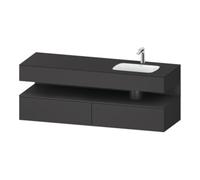 Duravit Duravit Ensemble meuble lavabo encastré Qatego 160x50x60cm, Kon-WTU, évier à droite, gris mat Quantité:1