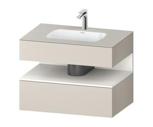 Duravit Duravit Ensemble meuble lavabo encastré Qatego 80x55x60cm, blanc avec miroir, sous-meuble console Quantité:1
