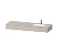 Duravit Duravit Ensemble meuble vasque encastré Qatego 160x55x17cm, avec robinetterie, 1 tiroir, avec miroir, couleur taupe mat Quantité:1