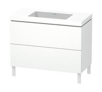 Duravit Duravit Meuble sous-lavabo c-bonded L-Cube 100x48 cm, sans trop-plein, blanc mat, 2 tiroirs, vertical Quantité:1