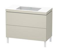 Duravit Duravit Meuble sous lavabo c-bonded L-Cube 100x48cm, sans trou, Tau mat, 2 tiroirs, vertical Quantité:1