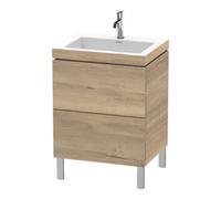 Duravit Duravit Meuble sous-lavabo c-bonded L-Cube 60 x 48 cm, 1 HL, blanc œuf, 2 tiroirs, vertical Quantité:1