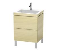 Duravit Duravit Meuble sous-lavabo c-bonded L-Cube 60 x 48 cm, 1 HL, méd. œuf, 2 tiroirs, debout Quantité:1