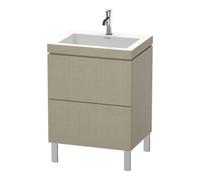 Duravit Duravit Meuble sous-lavabo c-bonded L-Cube 60 x 48 cm, 1 mitigeur, lai, 2 tiroirs, vertical Quantité:1