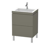 Duravit Duravit Meuble sous-lavabo c-bonded L-Cube 60 x 48 cm, 1 tiroir, gris mat, 2 coulisses, debout Quantité:1