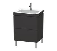 Duravit Duravit Meuble sous lavabo c-bonded L-Cube 60 x 48 cm, 1 tiroir, gris mat, 2 coulisses, vertical Quantité:1