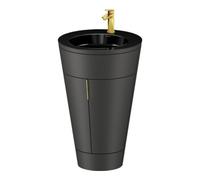Duravit Starck 1 ,c-bonded set S19515O34580010 poignée or, Céramique noir mat, éclairage intérieur, sur pied, Graphit satiné mat, 864 x 560 x 605 mm