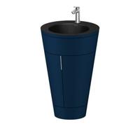 Duravit Starck 1 ,c-bonded set S19514O70980010 poignée en acier inoxydable, Céramique noir mat, éclairage intérieur, sur pied, bleu nuit satiné mat, 864 x 560 x 605 mm