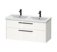 Duravit Duravit Meuble sous-lavabo D-Code 118,4x55,5x46 cm, 2 tiroirs, blanc brillant, poignées noires Quantité:1