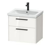 Duravit Duravit Meuble sous lavabo D-Code 63,4x55,5x46 cm, 2 tiroirs, blanc brillant, poignées noires Quantité:1
