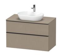 Duravit Duravit Meuble sous-lavabo D-Neo 100x55 cm, noir/lin, 2 tiroirs, 1 porte, 1 étagère Quantité:1