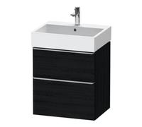 D-Neo Duravit Meuble sous-lavabo suspendu, 584x625x442mm, 1 tiroir, avec poignée acier inox brossé, DE4371070160000, Couleur: Décor chêne noir mat
