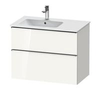 Duravit Duravit Meuble sous lavabo D-Neo 81x46,2 cm, 1 porte, évier gauche, chrome/blanc brillant Quantité:1