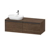 Duravit Ketho.2 bâti-support de lavabo sur console suspendu, découpe de la vasque à gauche, 1400x459x550mm, 2 tiroirs, K24888L21210000