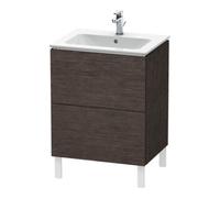 Duravit Duravit Meuble sous-lavabo L-Cube 62x48,1 cm, chêne foncé, 2 tiroirs, vertical Quantité:1
