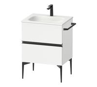 Duravit Sivida Meuble sous-lavabo, 2 tiroirs, poignée encastrée noir diamant mat, 610x477x592mm, pour Sivida, SV46500BD180000