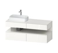 Duravit Duravit Meuble sous lavabo Qatego 140x55x60 cm, blanc brillant, consoles, cuvette gauche Quantité:1