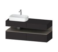 Duravit Duravit Meuble sous lavabo Qatego 140x55x60 cm, blanc mat, avec miroir, plan, cuvette gauche Quantité:1