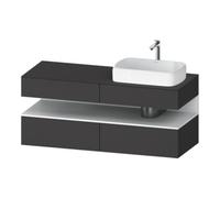Duravit Duravit Meuble sous-lavabo Qatego 140x55x60 cm, blanc mat/gris mat, placage, évier droit Quantité:1
