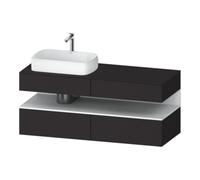 Duravit Duravit Meuble sous-lavabo Qatego 140x55x60 cm, blanc mat/gris mat, plan, évier gauche Quantité:1
