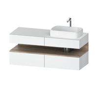 Duravit Duravit Meuble sous-lavabo Qatego 140x55x60 cm, blanc mat, placage, évier droit Quantité:1
