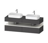 Duravit Duravit Meuble sous lavabo Qatego 160x55x60 cm, blanc/gris, laqué, 2 portes, 1 tiroir Quantité:1