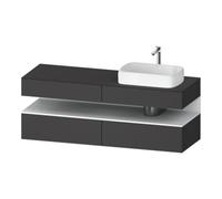 Duravit Duravit Meuble sous lavabo Qatego 160x55x60 cm, blanc mat/gris mat, placage, coin, pour niche Quantité:1