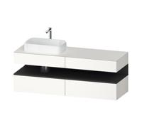 Duravit Duravit Meuble sous-lavabo Qatego 160x55x60 cm, gris m/blanc m, Pl, évier à gauche Quantité:1