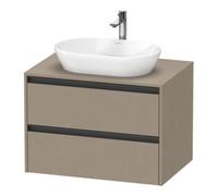 Duravit Ketho.2 bâti-support de lavabo sur console suspendu, 800x568x550mm, 2 tiroirs, K24895075750000, Couleur: Décor lin mat
