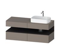 Duravit Duravit Meuble sous-vasque Qatego 140x55x60 cm, gris/marron, placage, évier à droite Quantité:1