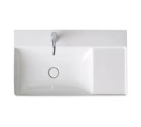 Duravit Duravit Meuble vasque asy fermé DuraSquare 80x47 cm, sans trop-plein, avec trop-plein, cuve à gauche, 1 trou, blanc Quantité:1