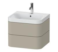 Duravit Duravit Meuble vasque Happy D.2 Plus 57,5x49 cm, 1 mitigeur, Tau satiné, 2 tiroirs Quantité:1
