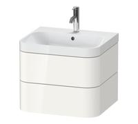 Duravit Duravit Meuble vasque Happy D.2 Plus 57,5x49 cm, 1 trou, blanc brillant, 2 tiroirs Quantité:1