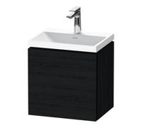 Duravit L-Cube c-shaped Ensemble suspendu, 1 porte, charnière à droite, sans trop-plein, 1 trou pour robinet, 450x480x350mm, LC6949O16160000, Couleur: Décor chêne noir