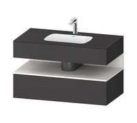Duravit Duravit Set meuble lavabo encastré Qatego 100x55x60cm, blanc avec miroir, console sous-lavabo Quantité:1