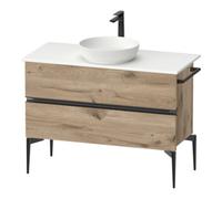 Duravit Sivida Meuble sous-lavabo sur console, 2 tiroirs, poignée noire diamantée mate, 1045x475x548mm, SV46590BD550000