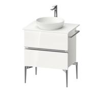 Duravit Duravit Sous-meuble console pour lavabo au sol Sivida 64,5x54,8x47,5 cm, blanc, 2 tiroirs, grand chromé Quantité:1