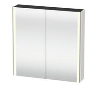 Duravit Duravit Uni-Armoire miroir XSquare prise CH 80x80x15,5cm, blanc mat, 2 portes, LED, mural Quantité:1