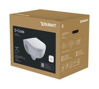 Duravit Duravit WC suspendu, cuvette à chasse profonde D-Code sans abaissement, avec siège WC, sans rebord, blanc Quantité:1