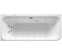 Duravit Happy D.2 baignoire balnéo, coin à gauche, double dos inclinés, habillage acrylique moulé, garniture de vidage et de trop-plein, Combi-Système P, 1800x800mm, 760316000CP1000