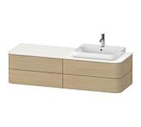 Duravit Meuble sous-vasque suspendu Happy D.2 Plus HP4963R7171 – 1600×550 mm, 4 tiroirs, chêne