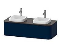 Duravit Happy D.2 Plus Meuble sous-vasque sur console suspendu, 1300x550 mm, 1 tiroir, pour vasque à poser, HP4943B9898, Couleur: Laque mat soyeuse bleu nuit