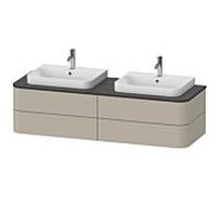 Duravit Happy D.2 Plus Meuble sous-vasque sur console suspendu, 1600x550 mm, 4 tiroirs, pour 2 lavabos pour meuble, HP4964B6060, Couleur: Laque mate taupe soie