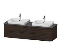 Duravit Happy D.2 Duravit match0 HP4964B6969 40,8 x 160 x 55 cm, 4 tiroirs, pour meuble vasque, des deux côtés, noyer brossé