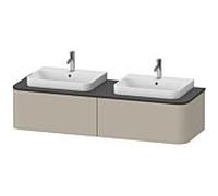 Duravit Happy D.2 HP4946B6060 35,4 x 160 x 55 cm, 2 Aufsatzbecken , pour Aufsatzbecken , double face, taupe Aufsatzbecken mat