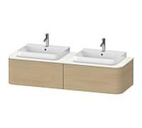 Duravit Meuble Happy D.2 Plus 1600×550 mm, 2 tiroirs pour 2 vasques – Chêne méditerranéen
