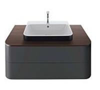 Duravit Happy D.2 Plus Meuble sous-vasque sur console suspendu, 1000x550 mm, 2 tiroirs, pour vasque à poser, HP497108080, Couleur: supermatt en graphite
