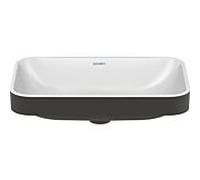 Duravit Happy D.2 lavabo 23596061001 60 x 40 cm, poli, sans trou de coulée, trop - plein, de robinetterie, blanc / anthracite mat Wondergliss